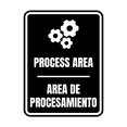 thumbnail image 1 of Signs ByLITA Portrait Round Process Area Door or Wall Sign | Spanish Bilingual Warehouse and Factory Signs (Black) - Small, 1 of 8