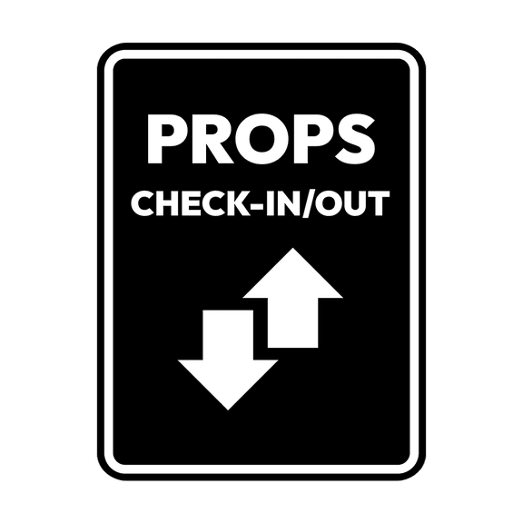 Signs ByLITA Portrait Round Props Check-In/Out Door or Wall Sign Easy Installation | Directing Artists & Co-Workers | Music | Concert | Festivals Sign (Black) - Small