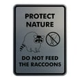 thumbnail image 1 of Signs ByLITA Portrait Round Protect Nature: Do Not Feed The Raccoons ABS Plastic | Laser Engraved | Easy Installation | Elegant Design Sign (Brushed Silver) - Medium, 1 of 7