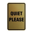 thumbnail image 1 of Signs ByLITA Portrait Round Quiet Please Sign (Brushed Gold) - Small, 1 of 1