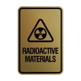 thumbnail image 1 of Signs ByLITA Portrait Round Radioactive Materials Sign (Brushed Gold) - Small, 1 of 5