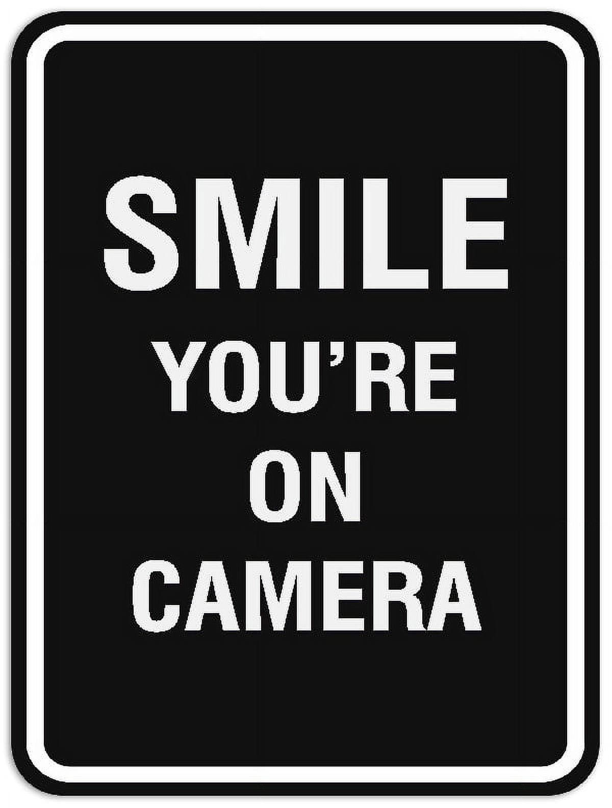 Signs ByLITA Portrait Round Smile you're on camera Sign - Laser ...