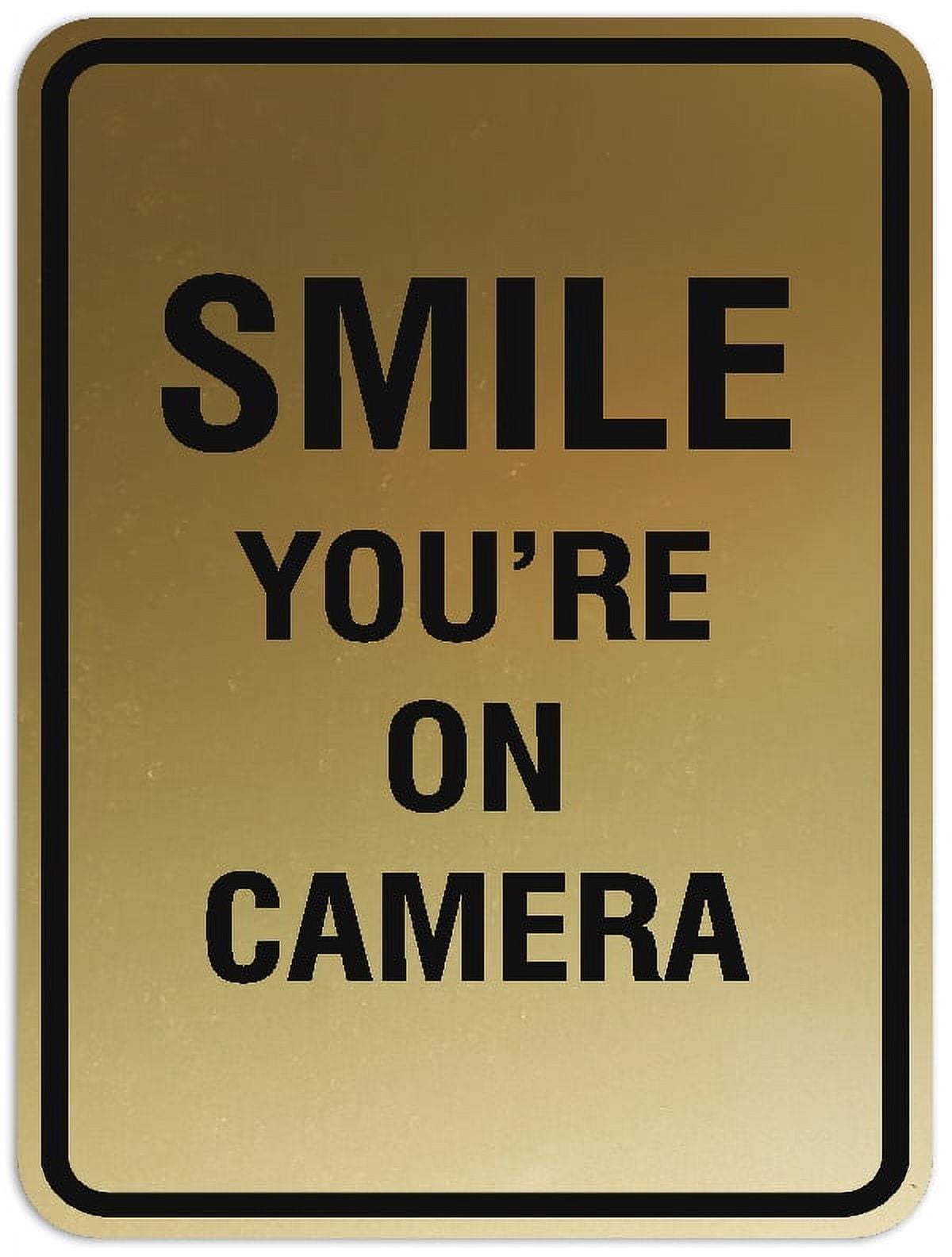 Signs ByLITA Portrait Round Smile you're on camera Sign - Laser ...