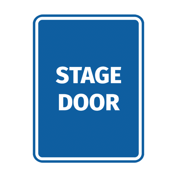 Signs ByLITA Portrait Round Stage Door Door or Wall Sign Easy Installation | Directing Artists & Co-Workers | Music | Concert | Festivals Sign (Blue) - Medium