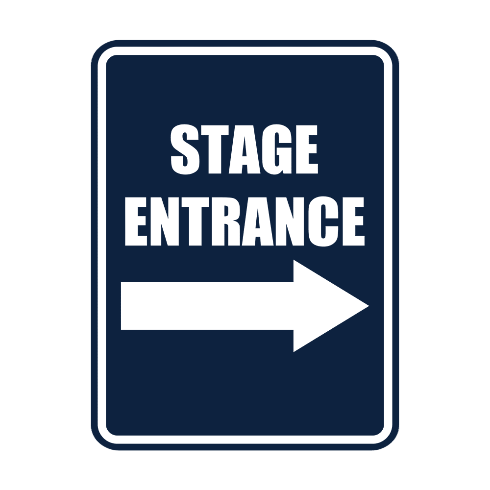 Signs ByLITA Portrait Round Stage Entrance Right Arrow Door or Wall ...