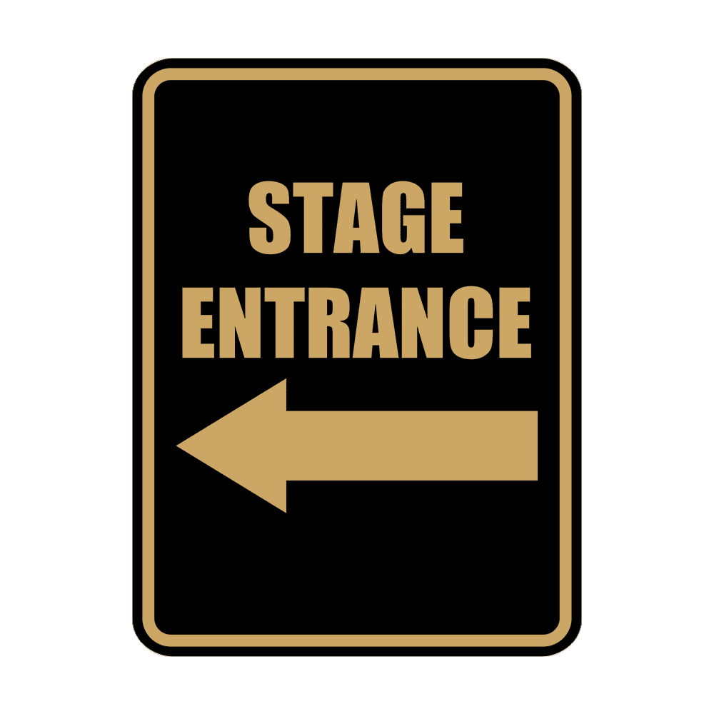 Single Stage Sign Signs ByLITA Portrait Round Stage Left Arrow Door or Wall Sign Easy ...