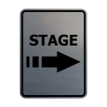 thumbnail image 1 of Signs ByLITA Portrait Round Stage Right Arrow Door or Wall Sign Easy Installation | Directing Artists & Co-Workers | Music | Concert | Festivals Sign (Brushed Silver) - Small, 1 of 8