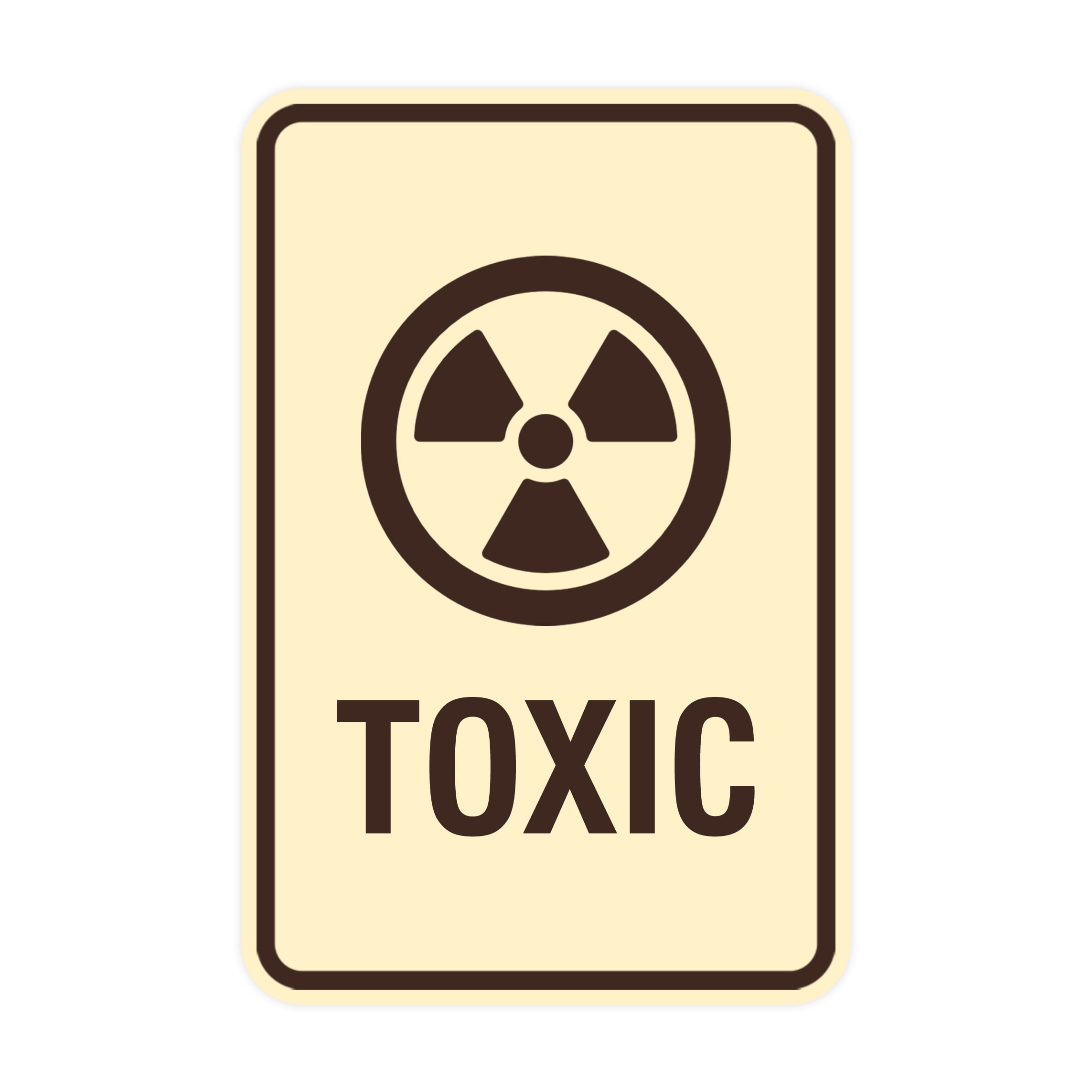 Signs ByLITA Portrait Round Toxic Sign (Ivory/Dark Brown) - Large ...