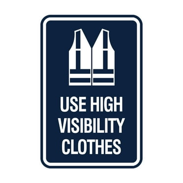 Signs ByLITA Portrait Round Use High Visibility Clothes Sign (Navy Blue / White) - Large