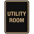 thumbnail image 1 of Signs ByLITA Portrait Round Utility room Sign - Laser-Engraved Lettering | Durable ABS Plastic | Vibrant Colors | Powerful Foam Tape (Black Gold) - Large, 1 of 2