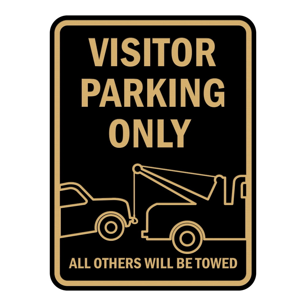 18 X 24 In. Designer Series Sign - Valet Parking Only All Others Will Be Towed Away At Car Owners Expense Risk Black Gold