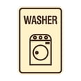 thumbnail image 1 of Signs ByLITA Portrait Round Washer Sign (Ivory/Dark Brown) - Large, 1 of 7