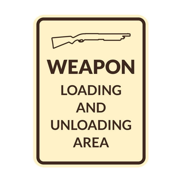 Signs ByLITA Portrait Round Weapon Loading And Unloading Area Door or ...
