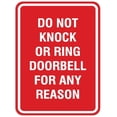 thumbnail image 1 of Signs ByLITA Portrait Round Do not knock or ring doorbell Sign - Laser-Engraved Lettering | Durable ABS Plastic | Vibrant Colors | Powerful Foam Tape (Red) - Large, 1 of 2