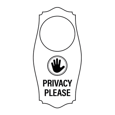 Signs ByLITA Privacy Please Door Hanger - White, 4" x 8"