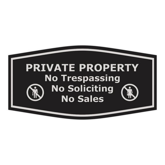Signs ByLITA Private Property No Trespassing No Soliciting No Sales Plastic Sign