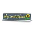 thumbnail image 1 of Signs ByLITA Rise and Grind, Silver Frame, Desk Sign (2x8"), 1 of 4