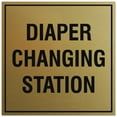 thumbnail image 1 of Signs ByLITA Square Diaper Changing Station Sign - Easy Installation | Durable Material (Brushed Gold) - Large, 1 of 3