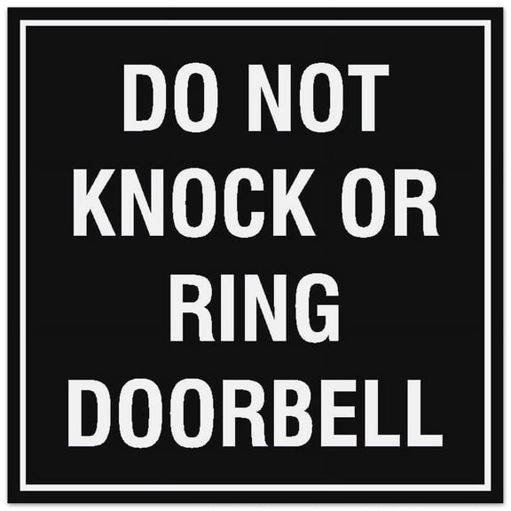 Signs ByLITA Square Do Not Knock or Ring Doorbell Sign - Easy Installation | Durable Material (Black) - Small