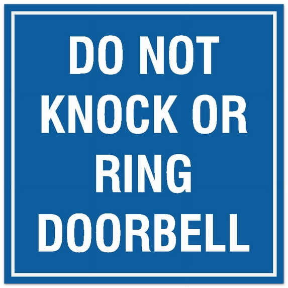 Signs ByLITA Square Do Not Knock or Ring Doorbell Sign - Easy Installation | Durable Material (Blue) - Medium