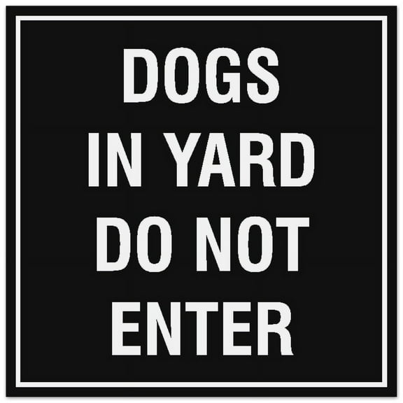 Signs ByLITA Square Dogs in Yard Do Not Enter Sign - Easy Installation | Durable Material (Black) - Small