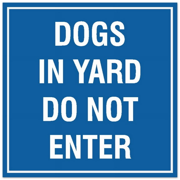 Signs ByLITA Square Dogs in Yard Do Not Enter Sign - Easy Installation | Durable Material (Blue) - Small