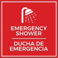 thumbnail image 1 of Signs ByLITA Square Emergency Shower Door or Wall Sign | Spanish Bilingual Business and Office Signs (Red) - Large, 1 of 8