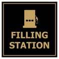 thumbnail image 1 of Signs ByLITA Square Filling Station Sign (Black /Gold) - Small, 1 of 6
