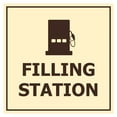 thumbnail image 1 of Signs ByLITA Square Filling Station Sign (Ivory/Dark Brown) - Small, 1 of 6