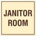 thumbnail image 1 of Signs ByLITA Square Janitor Room Sign - Easy Installation | Durable Material (Ivory/Dark Brown) - Small, 1 of 3