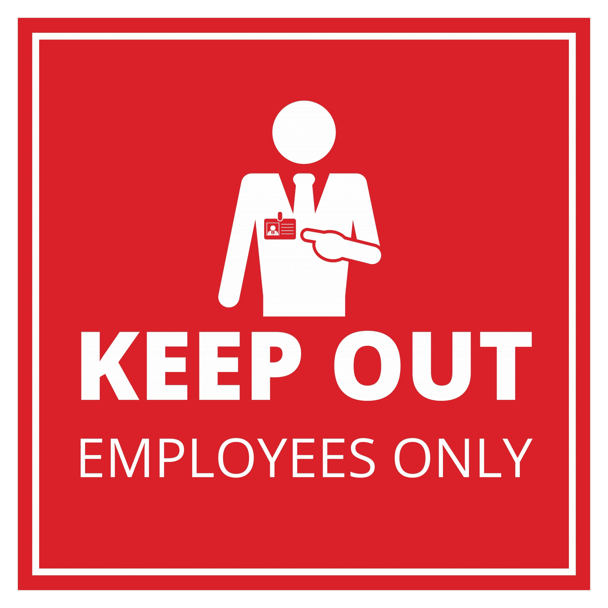 Signs ByLITA Square Keep Out Employees Only Sign (Red) - Large ...