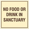 thumbnail image 1 of Signs ByLITA Square No Food or Drink in Sanctuary Sign - Easy Installation | Durable Material (Ivory/Dark Brown) - Small, 1 of 3