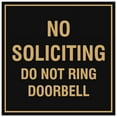 thumbnail image 1 of Signs ByLITA Square No Soliciting Do Not Ring Doorbell Sign - Easy Installation | Durable Material (Black Gold) - Large, 1 of 3