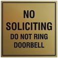 thumbnail image 1 of Signs ByLITA Square No Soliciting Do Not Ring Doorbell Sign - Easy Installation | Durable Material (Brushed Gold) - Small, 1 of 3
