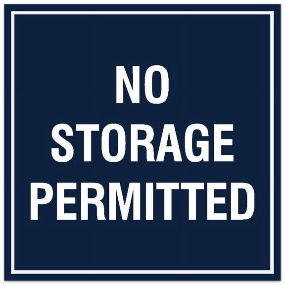 Signs ByLITA Square No Storage Permitted Sign - Easy Installation | Durable Material (Red) - Large