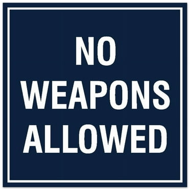 Signs ByLITA Square No Weapons Allowed Sign - Easy Installation | Durable Material (Navy Blue / White) - Large