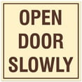 thumbnail image 1 of Signs ByLITA Square Open Door Slowly Sign - Easy Installation | Durable Material (Ivory/Dark Brown) - Large, 1 of 3