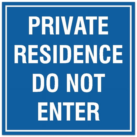 Signs ByLITA Square Private Residence Do Not Enter Sign - Easy Installation | Durable Material (Blue) - Medium
