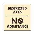 thumbnail image 1 of Signs ByLITA Square Restricted Area No Admittance Sign (Ivory/Dark Brown) - Small, 1 of 7