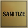 thumbnail image 1 of Signs ByLITA Square Sanitize Sign - Easy Installation | Durable Material (Brushed Gold) - Medium, 1 of 3