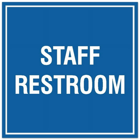 Signs ByLITA Square Staff Restroom Sign - Easy Installation | Durable Material (Blue) - Small