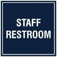 thumbnail image 1 of Signs ByLITA Square Staff Restroom Sign - Easy Installation | Durable Material (Navy Blue / White) - Small, 1 of 3