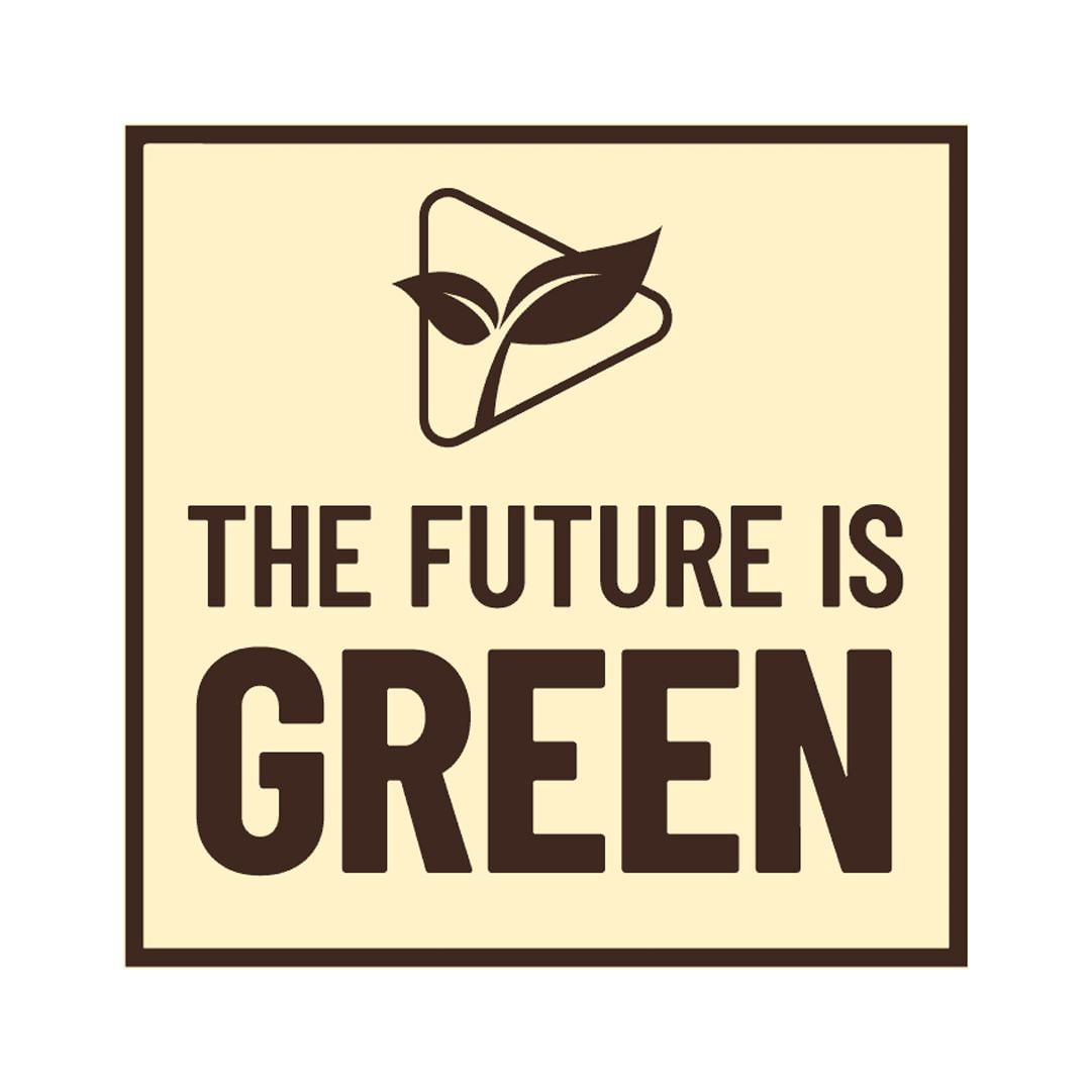 Signs ByLITA Square The Future is Green Sign (Ivory/Dark Brown ...