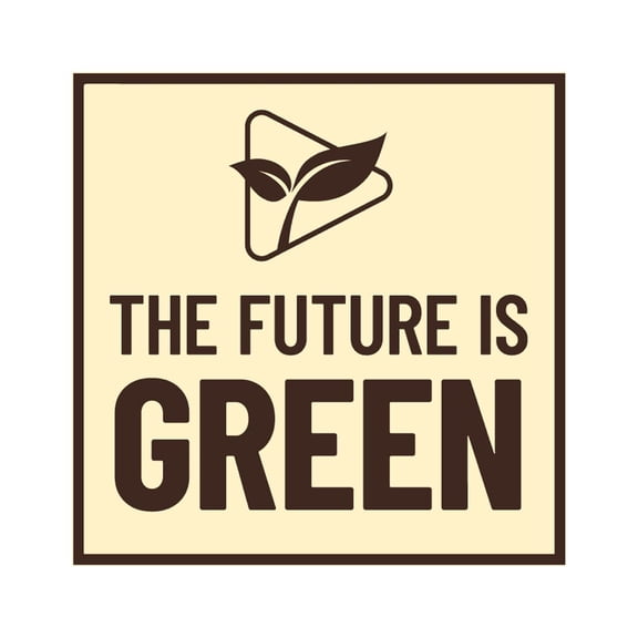 Signs ByLITA Square The Future is Green Sign (Ivory/Dark Brown) - Medium