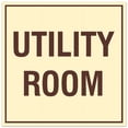 thumbnail image 1 of Signs ByLITA Square Utility Room Sign - Easy Installation | Durable Material (Ivory/Dark Brown) - Small, 1 of 3