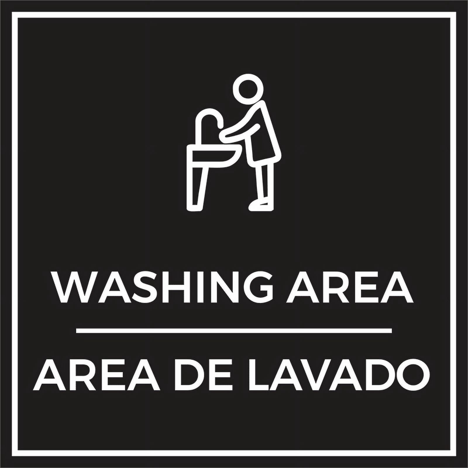 Signs ByLITA Square Washing Area Door or Wall Sign | Spanish Bilingual ...