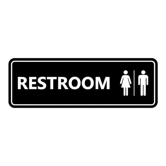 Signs ByLITA Standard All Gender Restroom(Black) - Medium 2-3/4" X 7"