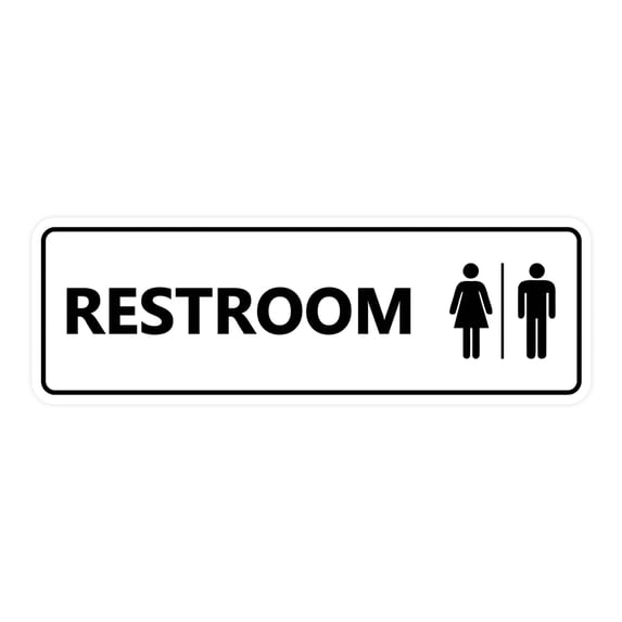 Signs ByLITA Standard All Gender Restroom(White) - Large 3" X 9"