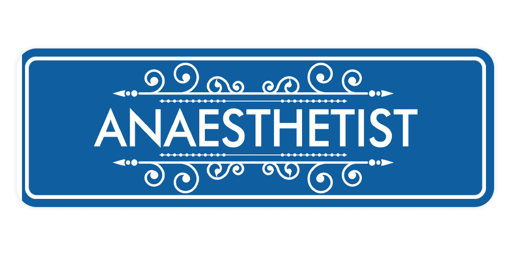 Signs ByLITA Standard Anaesthetist Sign (Blue) - Large - Walmart.com