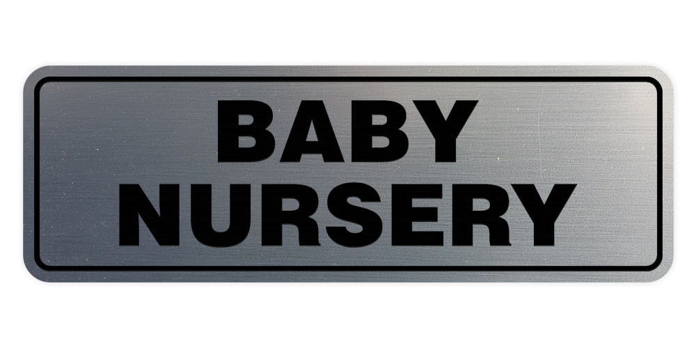 Signs ByLITA Standard Baby Nursery Sign (Brushed Silver) - Small ...